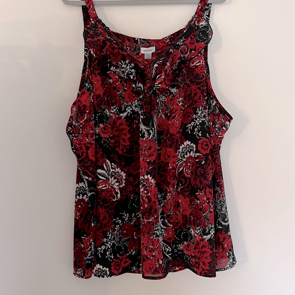 341 Red Floral Tank